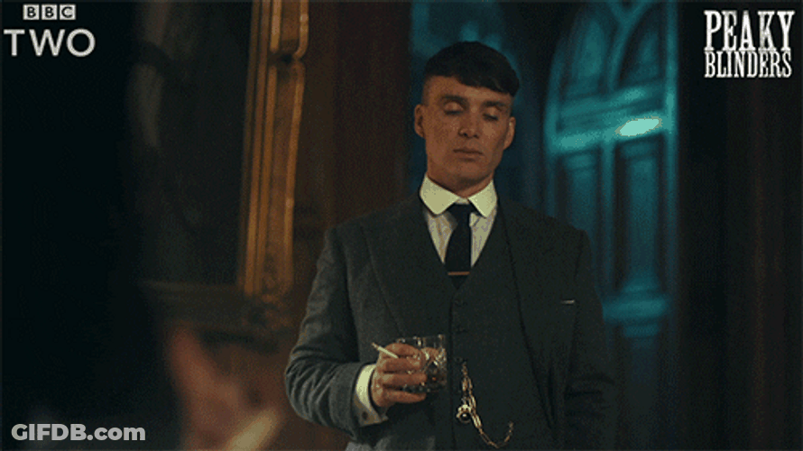 Staring Smoking Drinking Thomas Shelby GIF