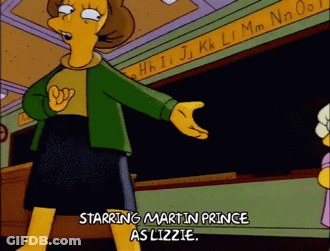 Starring Martin Prince As Lizzie GIF