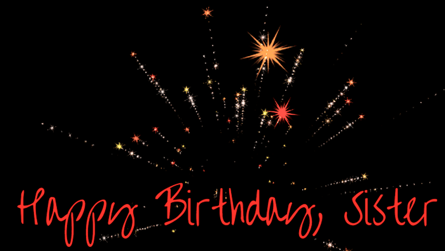 Starry Happy Birthday Sister GIF