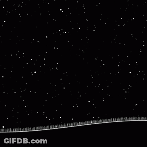 Starry Night Featuring Growing Tree GIF