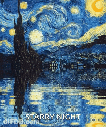 Starry Night Painting GIF