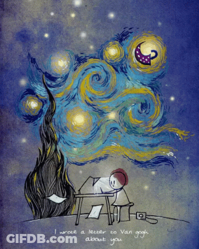 Starry Night Sky I Wrote A Letter To Van Gogh About You GIF
