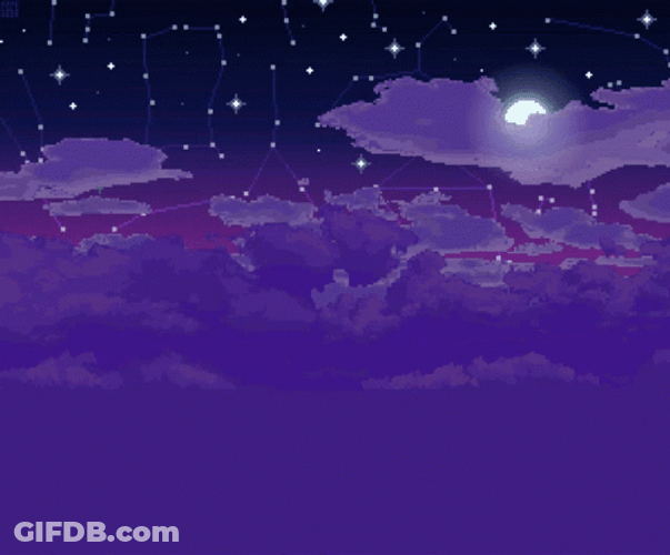 Starry Night With Clouds Moving In One Direction GIF