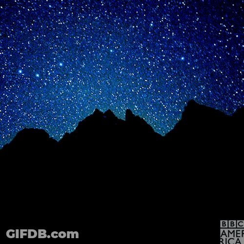 Starry Night With Mountain Silhouettes GIF
