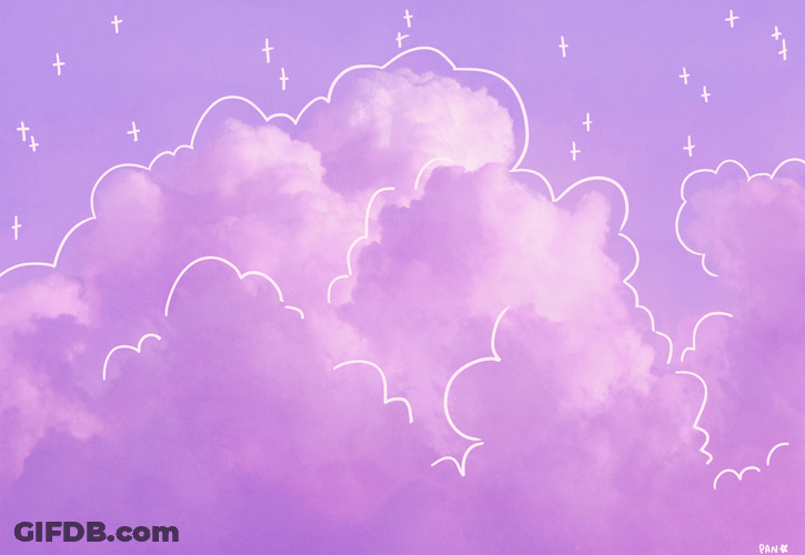 Stars On Purple Clouds GIF