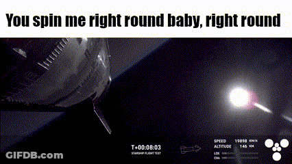 Starship Flight Test You Spin Me Right Round Baby Right Round GIF