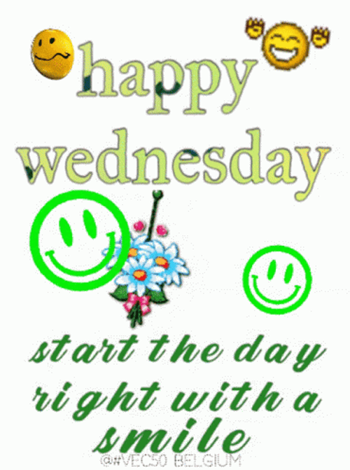 Start The Day With Smile Happy Blessed Wednesday GIF