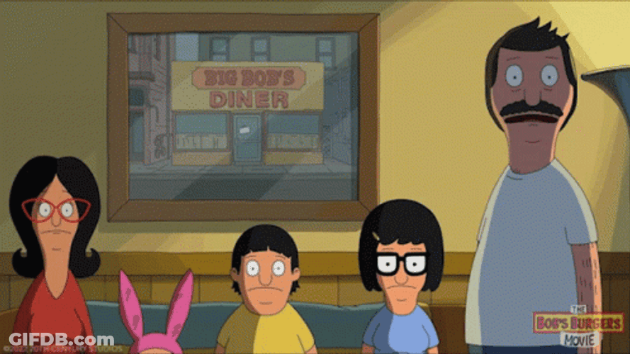 Startled Belcher Family Bobs Burgers GIF
