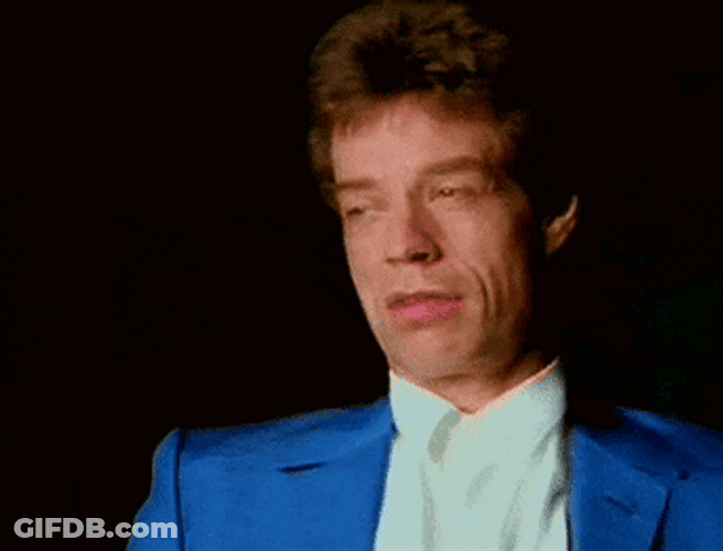 Startled Man Mick Jagger GIF