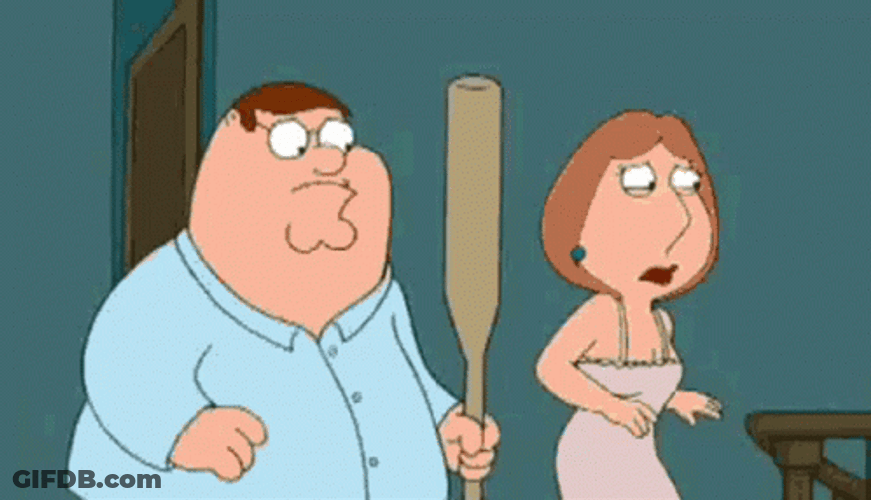 Startled Peter Griffin Meme Hit Meg GIF