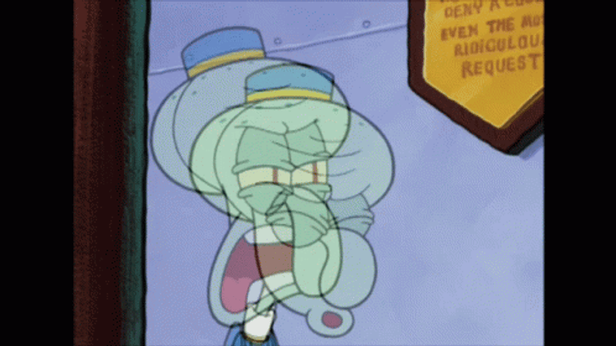 Startled Squidward Future Shocked Response GIF