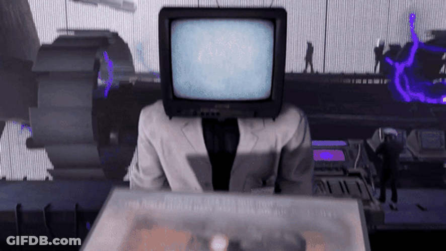 Startled Tv Man Confused Blank Screen GIF