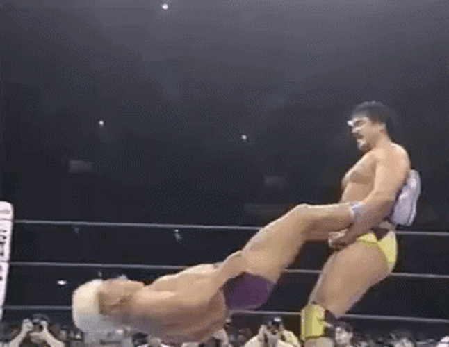 Startling Wrestling Fight Scene GIF