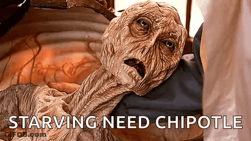 Starving Monster Next To Chipotle GIF