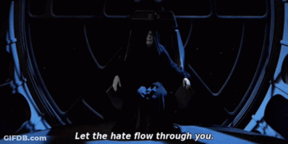 Starwars Antagonist Let The Hate Flow Through You GIF