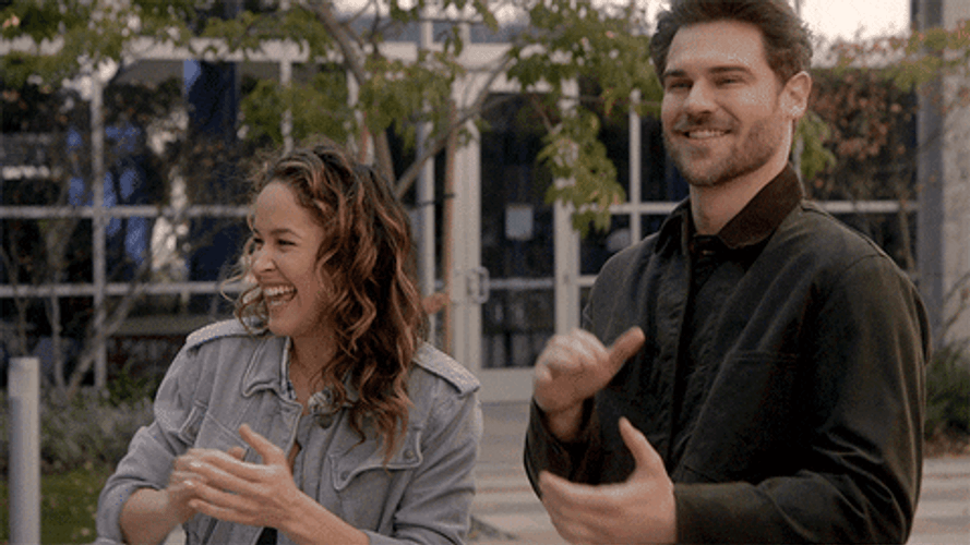 Station 19 Carina DeLuca And Jack Gibson Applauding GIF