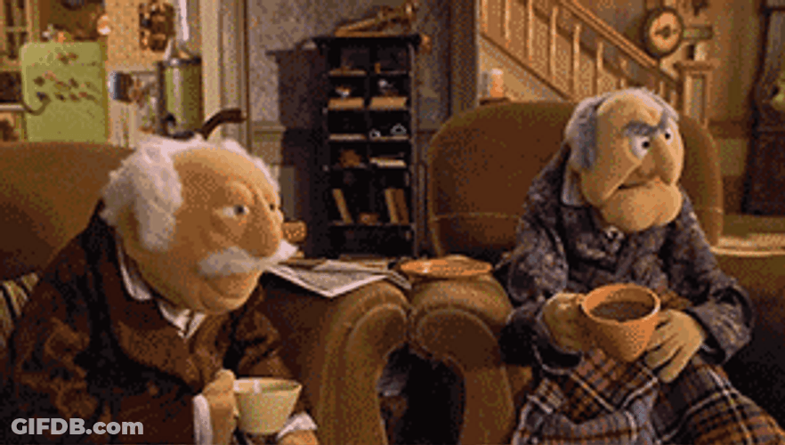 Statler And Waldorf Choreographed Head Movements GIF