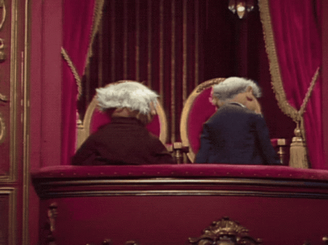 Statler And Waldorf Facing Backwards GIF