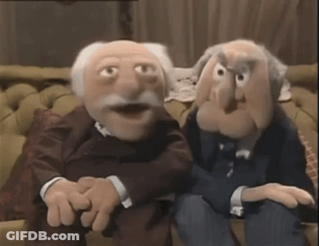Statler And Waldorf Laughing Hard GIF