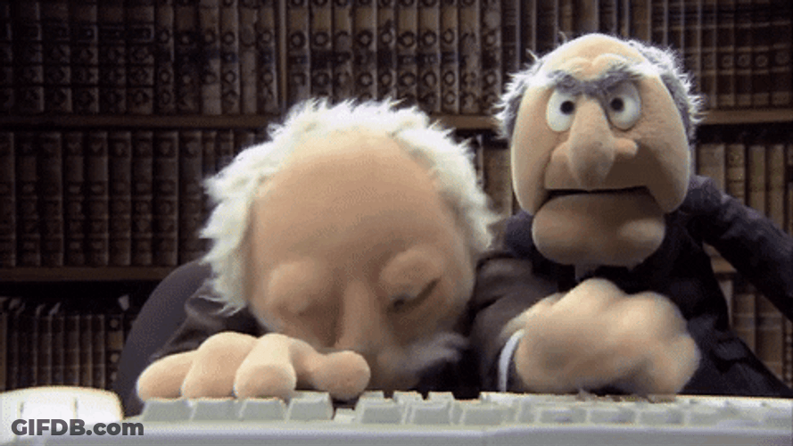 Statler And Waldorf Typing On Keyboard GIF