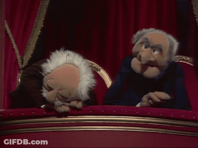 Statler And Waldorf Waking Up From Nap GIF