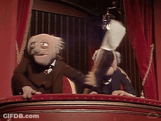 Statler And Waldorf Waving White Flag GIF