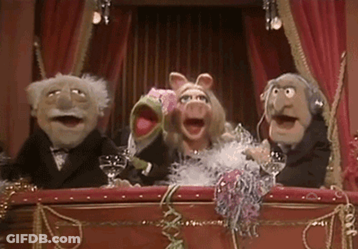 Statler And Waldorf With Muppets Characters GIF