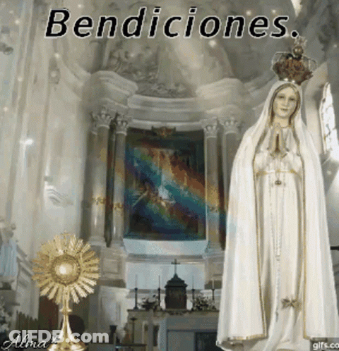 Statue In Church With Bendiciones GIF