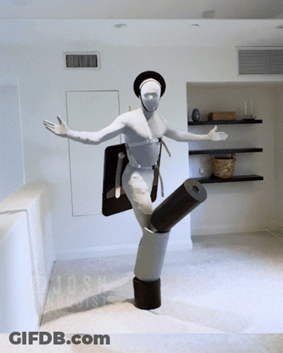 Statue In Room With Word Joshua GIF