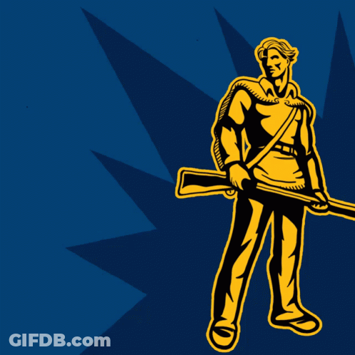 Statue Man Holding Gun Mountains WWV For The People Act GIF