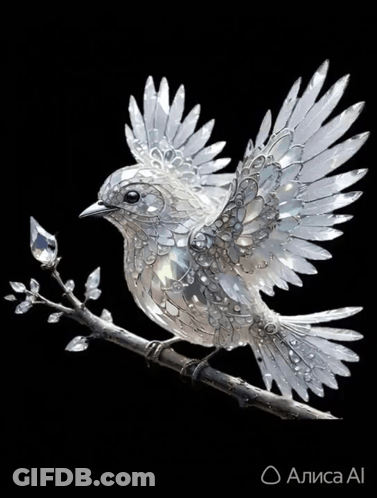 Statue Of Bird With Black Background Alicia Al GIF