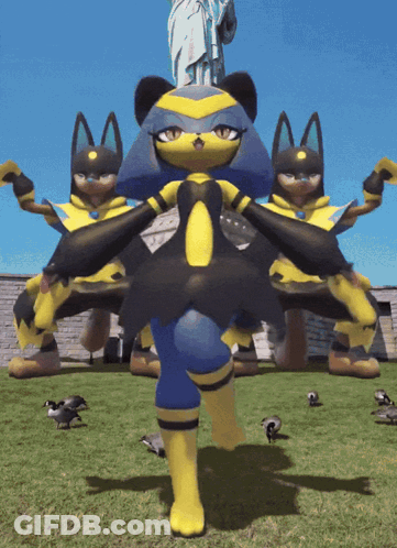 Statue Of Liberty Behind Cartoon Cat GIF