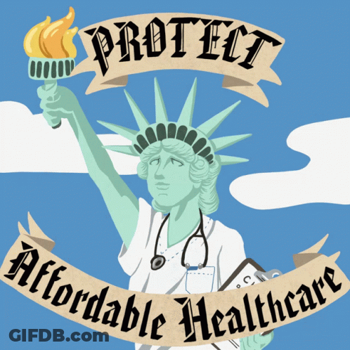 Statue Of Liberty Holding Torch Protect Affordable Healthcare GIF