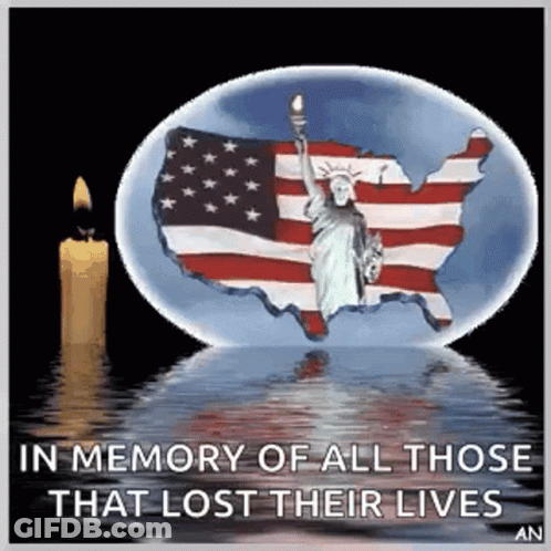 Statue Of Liberty In Glass Globe With American Flag GIF