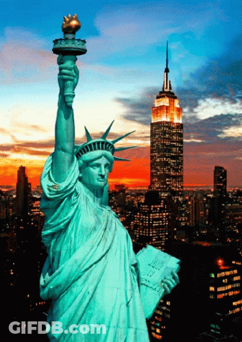 Statue Of Liberty Saying The Liberty Are Champions GIF