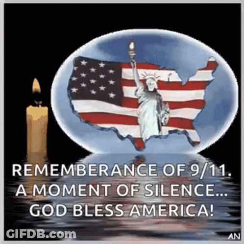 Statue Of Liberty Snow Globe American Flag GIF