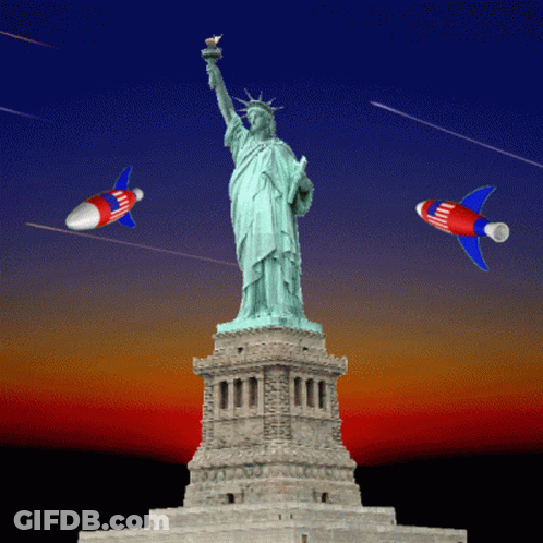 Statue Of Liberty Surrounded By Missiles GIF