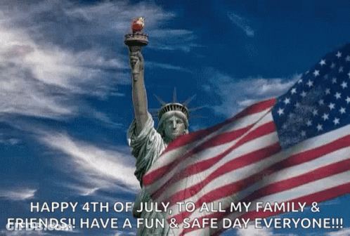 Statue Of Liberty Torch And American Flag GIF