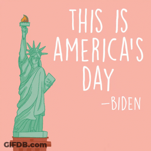 Statue Of Liberty With Biden Quote GIF