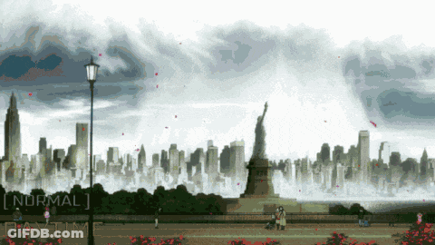 Statue Of Liberty With City Skyline Saying Normal GIF