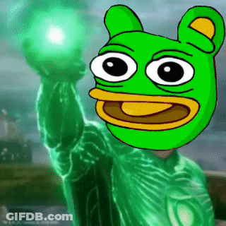 Statue Of Liberty With Green Frog On Head GIF