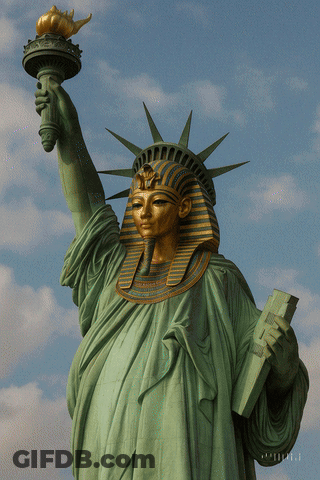 Statue Of Liberty With Pharaoh Head GIF