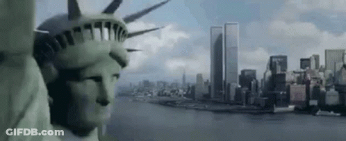 Statue Of Liberty With Twin Towers GIF