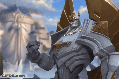 Statue Of Man With Crown In Front Of Building GIF