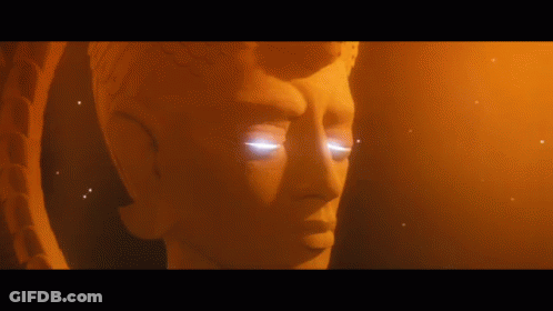 Statue Of Man With Glowing Eyes GIF
