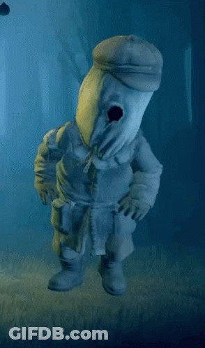 Statue Of Man With Hat And Backpack GIF