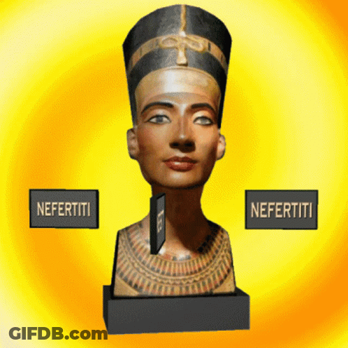 Statue Of Nefertiti On Pedestal GIF