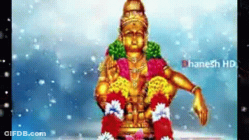 Statue Of Shiva With S.R.K Logo GIF