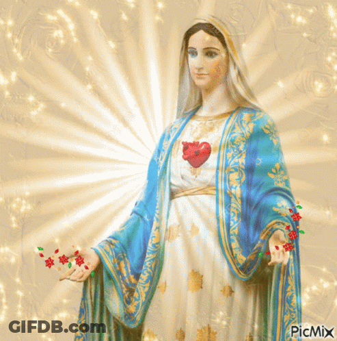 Statue Of Woman With Heart On Chest GIF