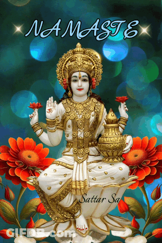 Statue Of Woman With Namaste GIF